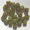 25 9mm Flat Square Milky Turquoise Topaz Marble
